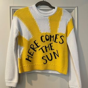 NWT Alice + Olivia x Beatles Here Comes the Sun sweater